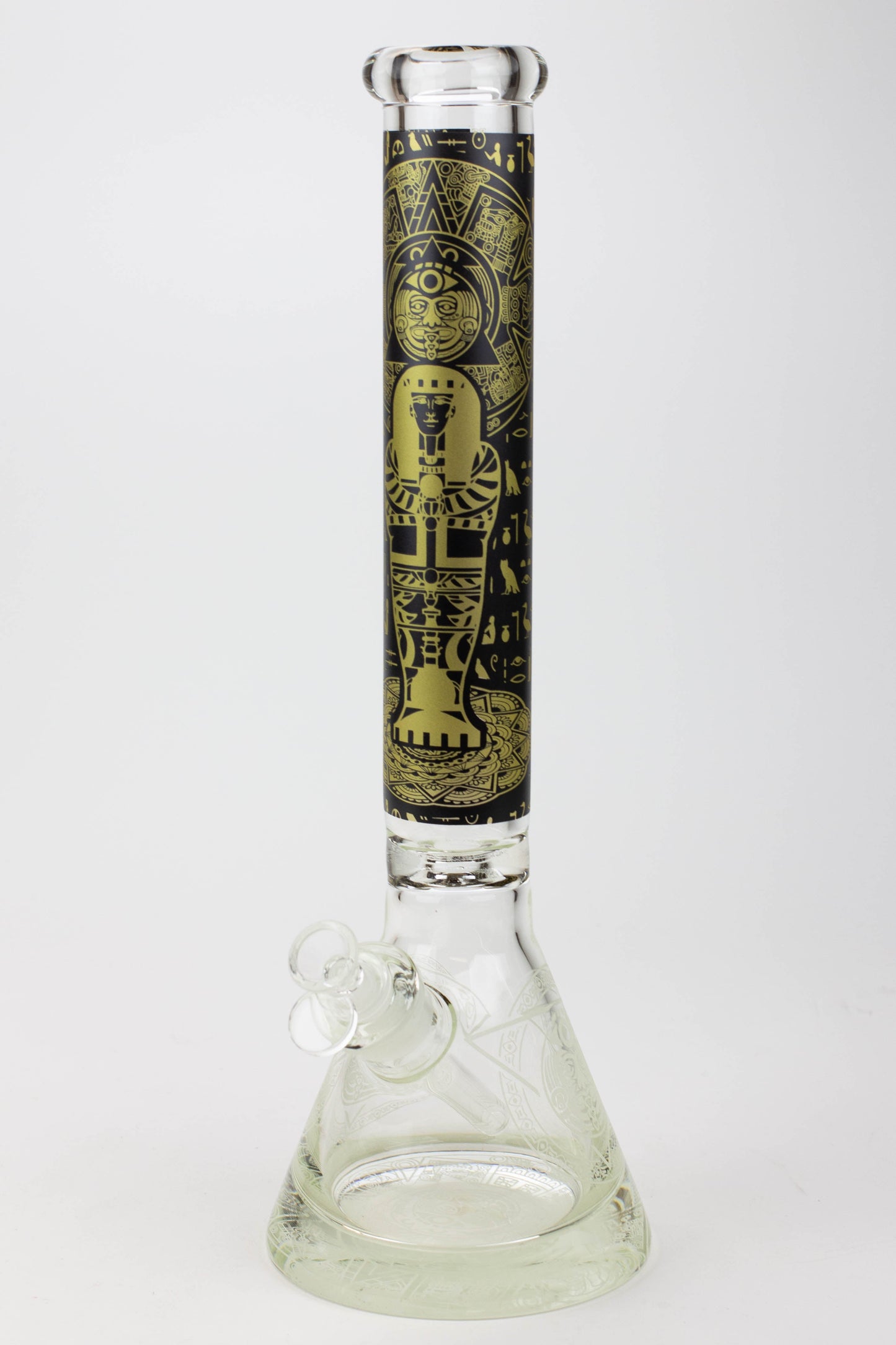 16" Egyptian Hieroglyph / 9 mm / Glow in the dark / Glass Bong  [MG22]