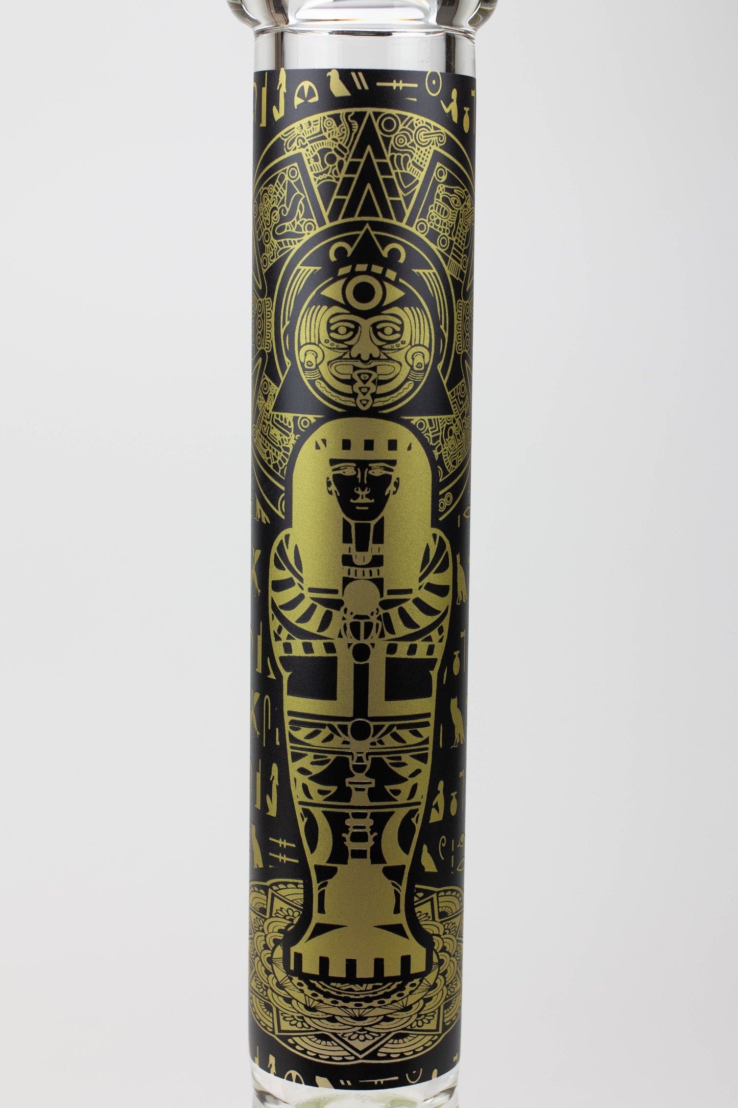 16" Egyptian Hieroglyph / 9 mm / Glow in the dark / Glass Bong  [MG22]