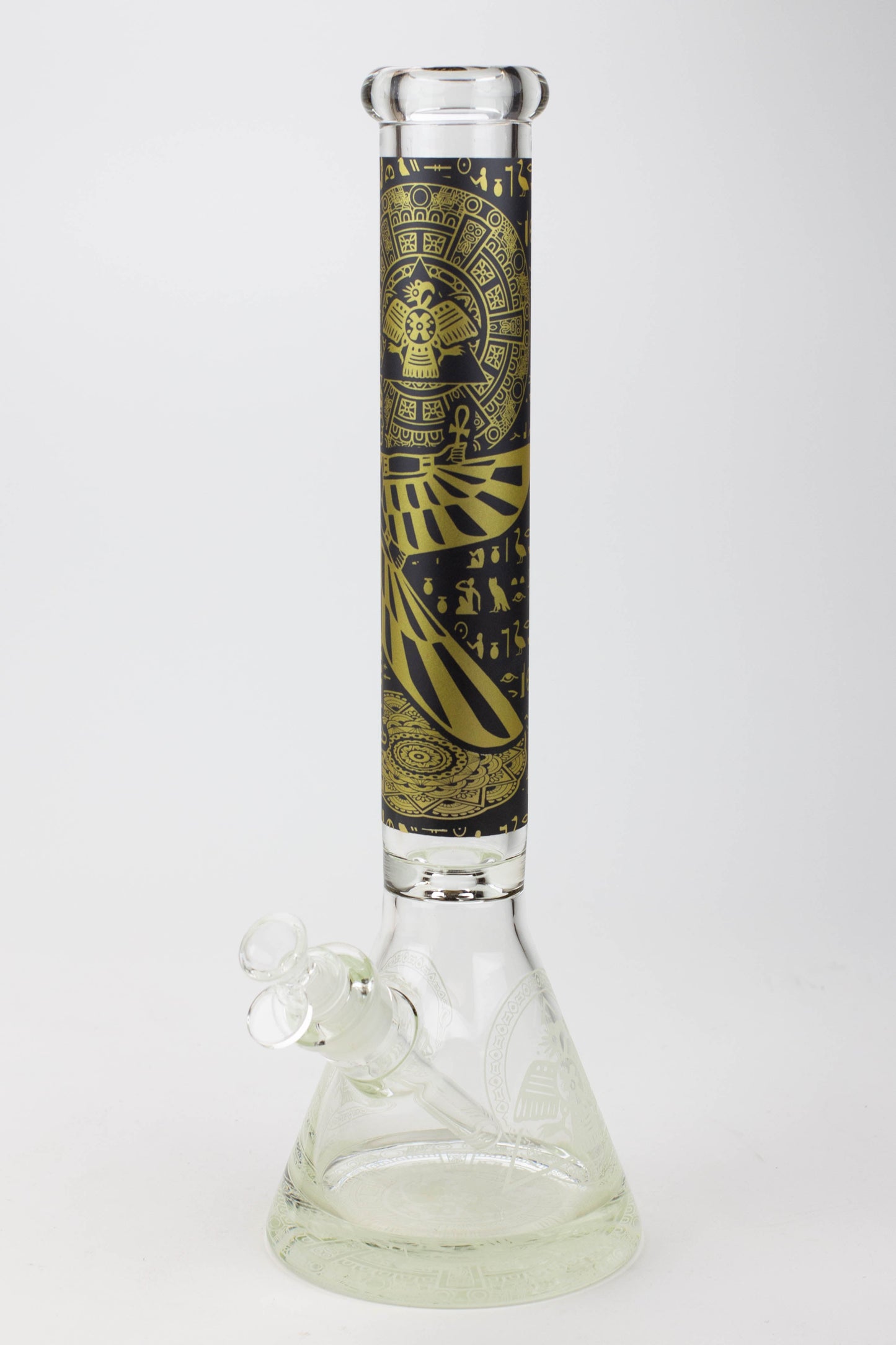 16" Egyptian Hieroglyph / 9 mm / Glow in the dark / Glass Bong  [MG22]
