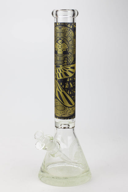 16" Egyptian Hieroglyph / 9 mm / Glow in the dark / Glass Bong  [MG22]