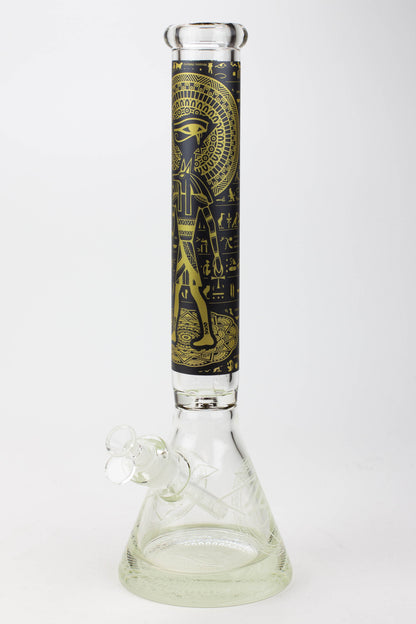 16" Egyptian Hieroglyph / 9 mm / Glow in the dark / Glass Bong  [MG22]