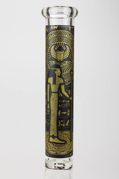 16" Egyptian Hieroglyph / 9 mm / Glow in the dark / Glass Bong  [MG22]