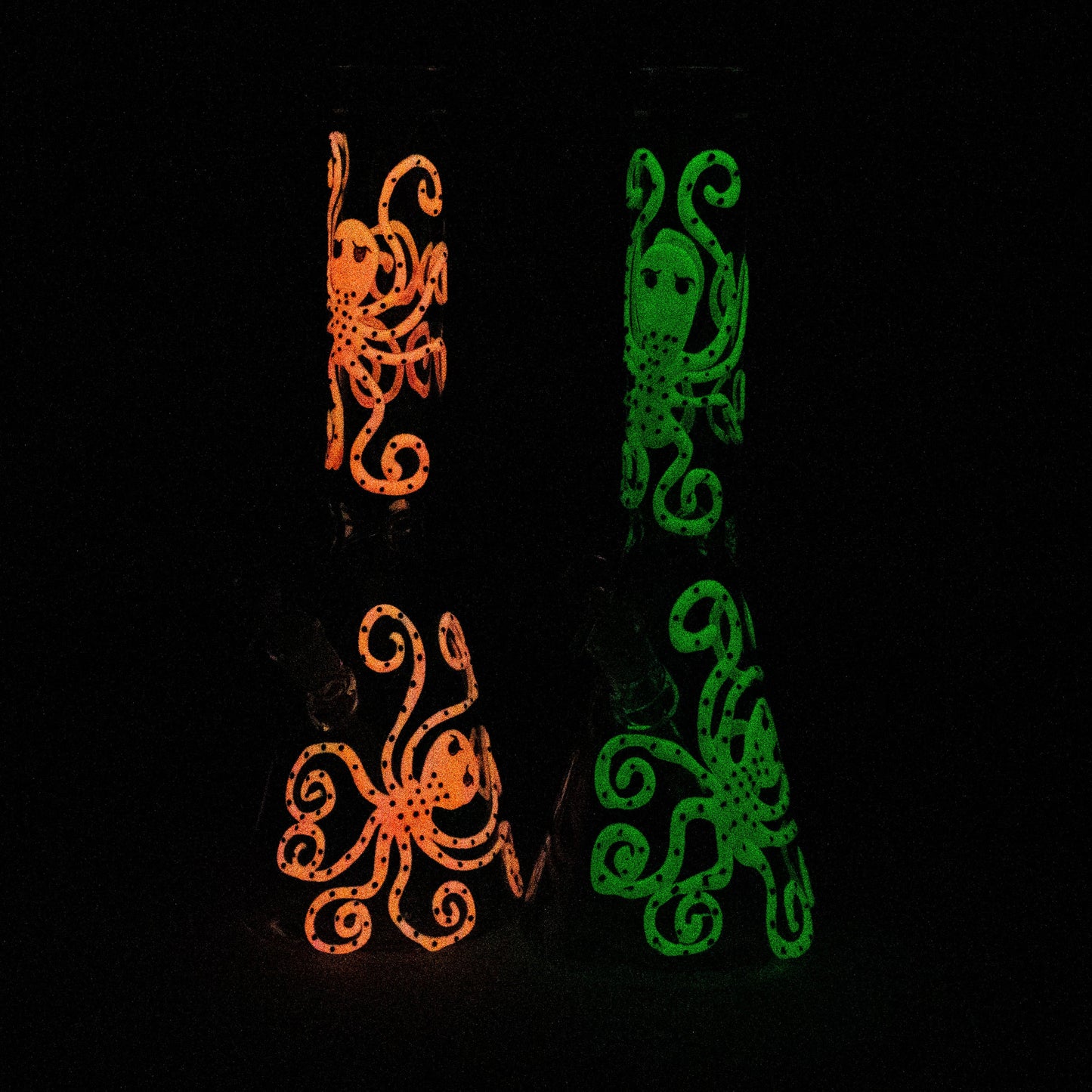 15.5" Glow in the dark beaker glass water bong [AK082]