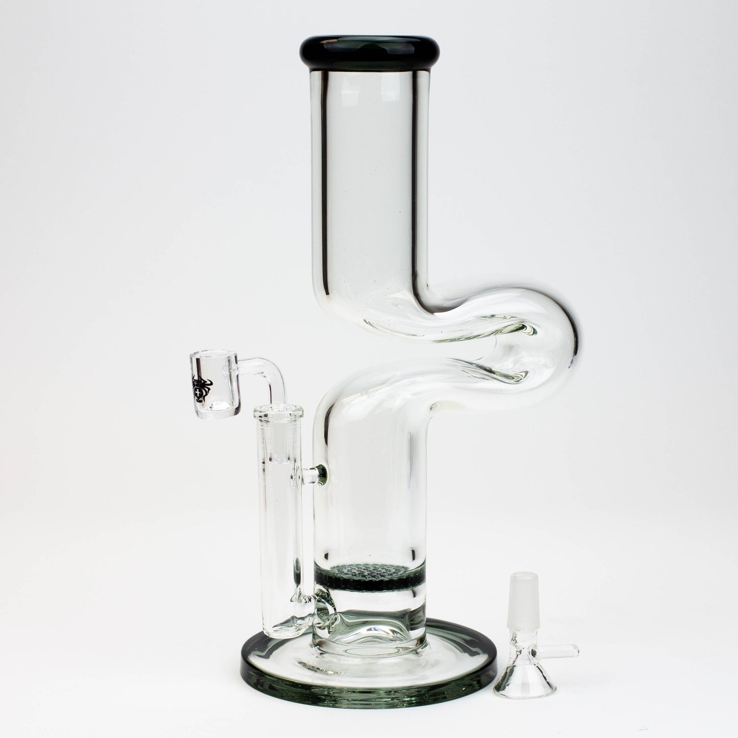 11.5" 2-in-1 7mm Zig-zag glass water bong [AKG003]