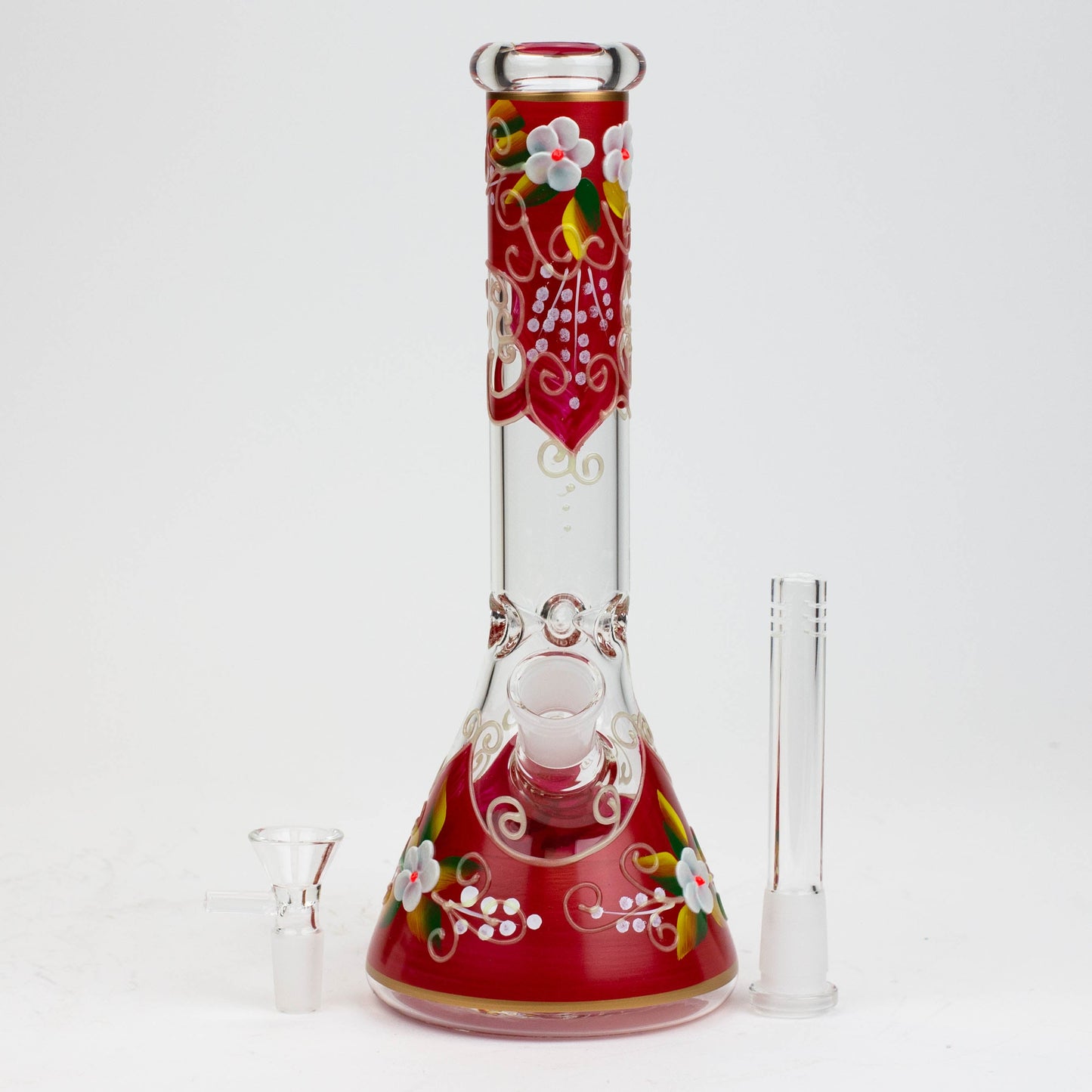 10" Glow in the dark Hand painted glass water bong