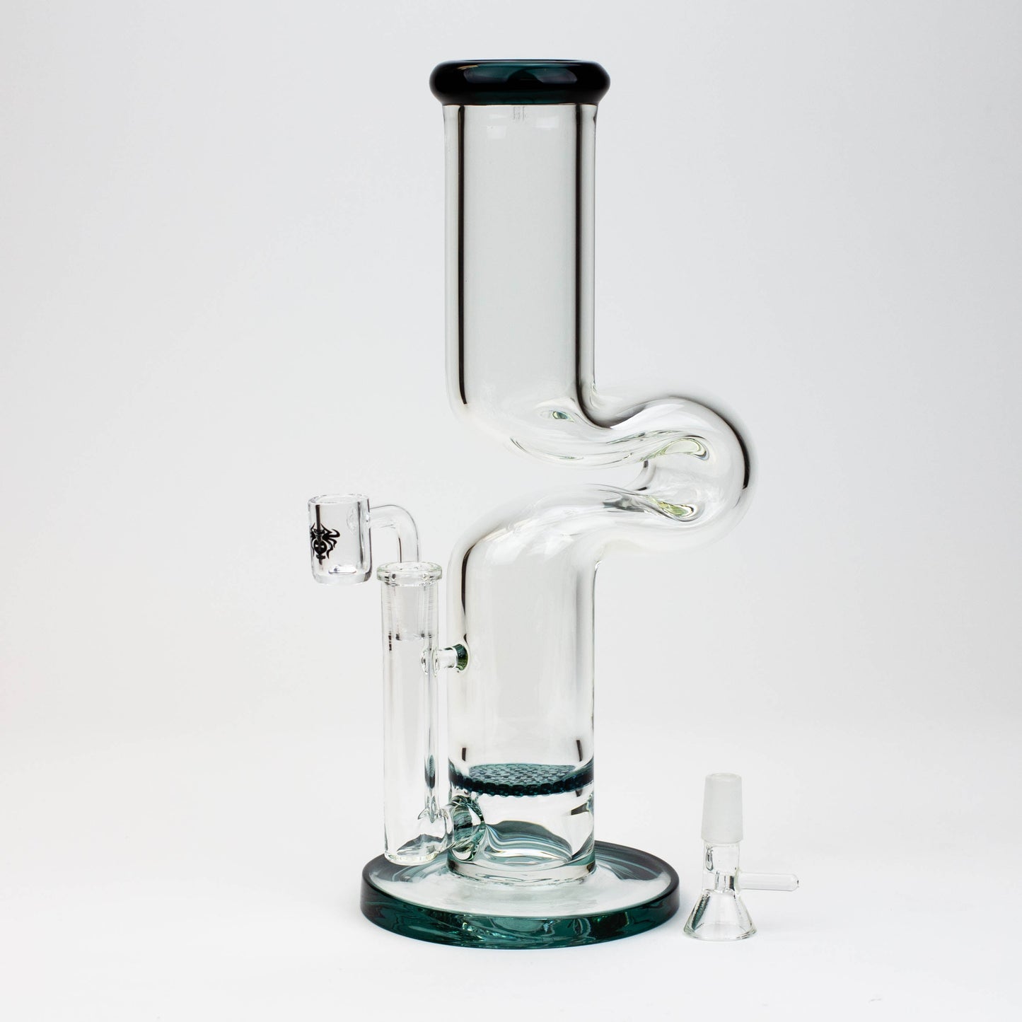 11.5" 2-in-1 7mm Zig-zag glass water bong [AKG003]