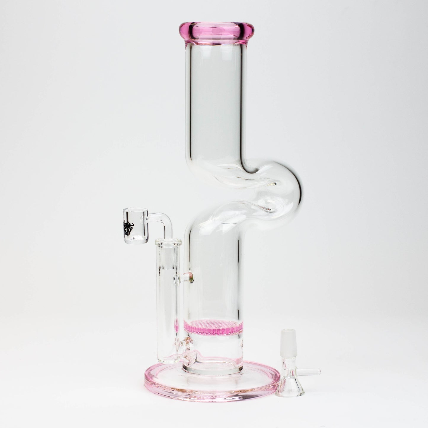 11.5" 2-in-1 7mm Zig-zag glass water bong [AKG003]
