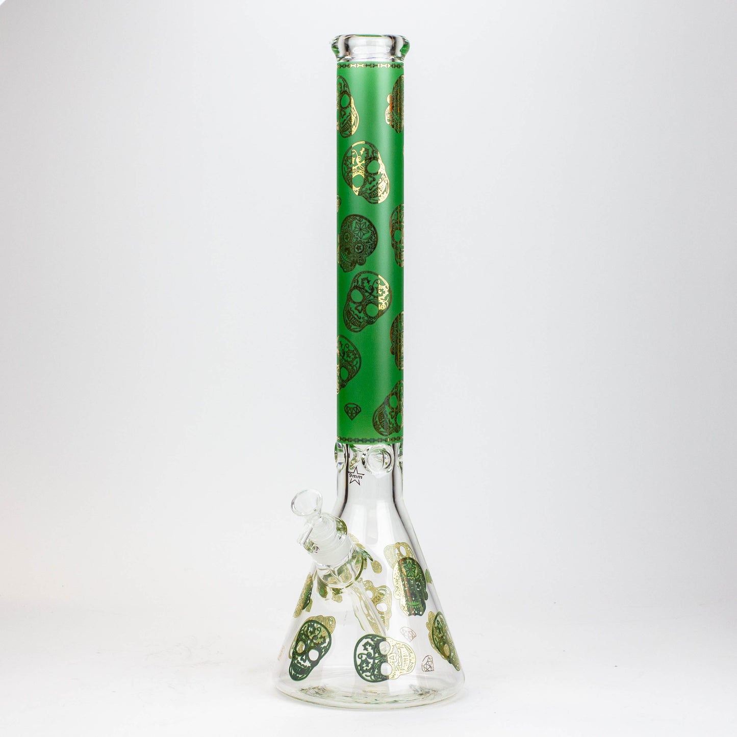 20" Skull Patterned 9 mm glass water bong ( GBT2101 )