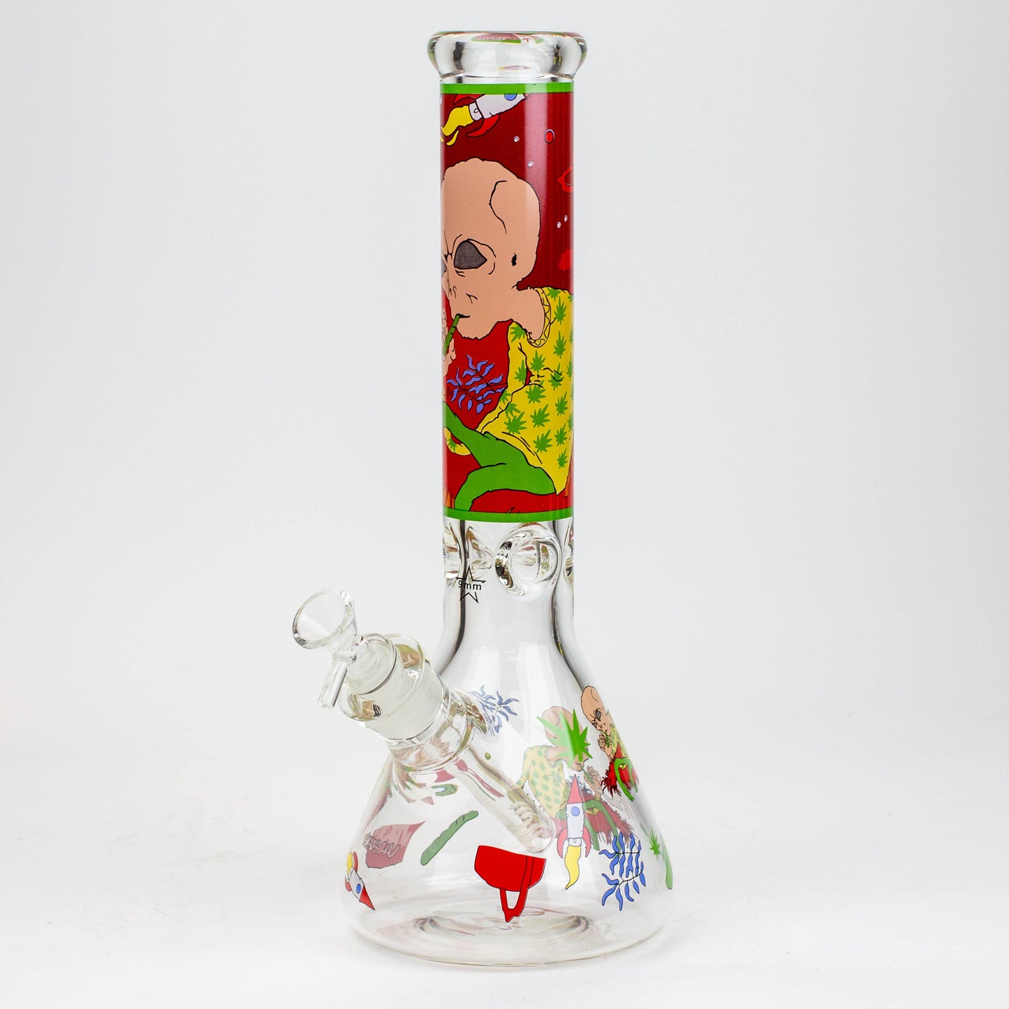 13.5" RM cartoon 9 mm glass beaker water bong