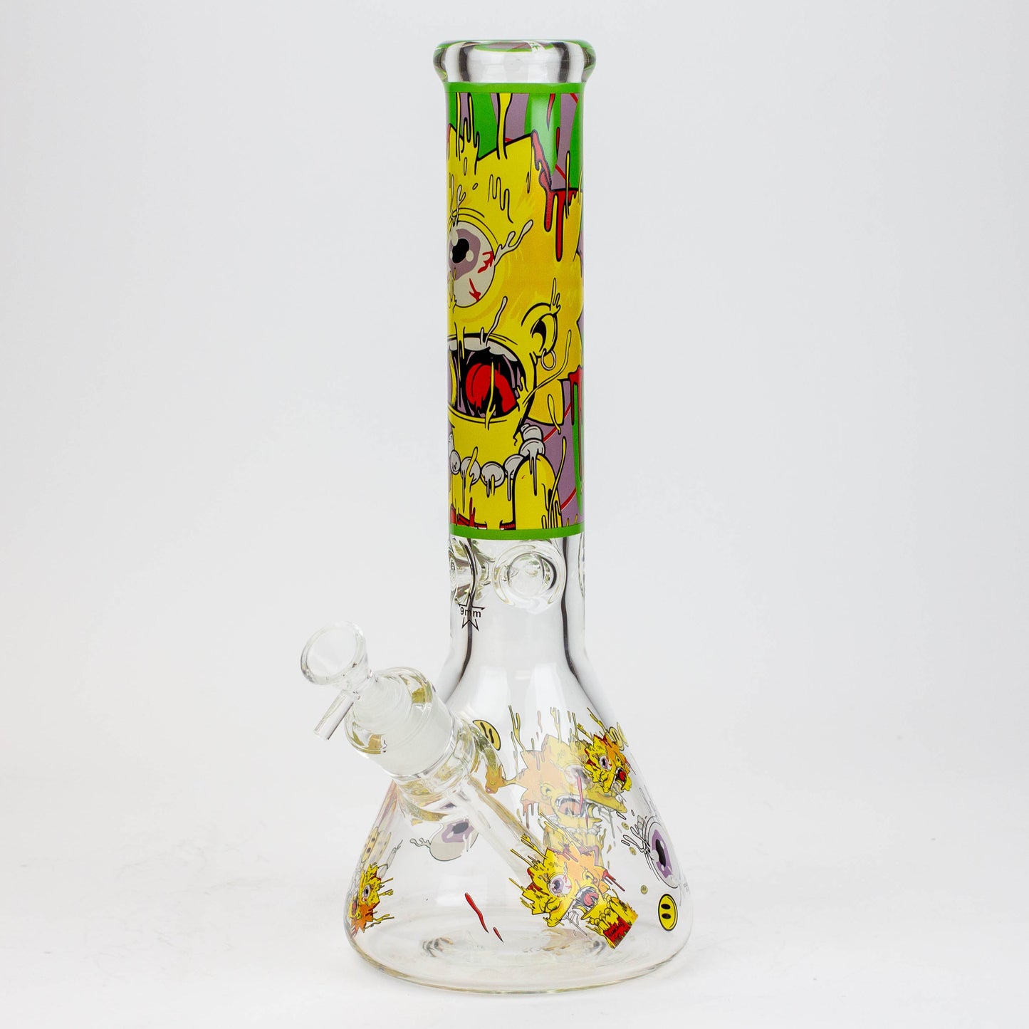 13.5" RM cartoon 9 mm glass beaker water bong