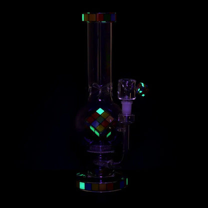 Pulsar® | 13" Rubik’s Cube Double Perc Glass Bong