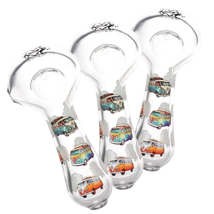 SC Pulsar VW Bus 4.5" Glass Spoon Pipe 3 Count set
