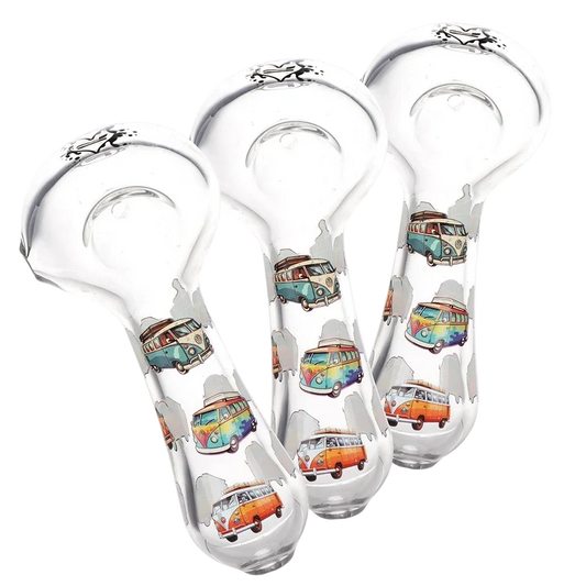 Pulsar VW Bus 4.5" Glass Spoon Pipe 3 Count set