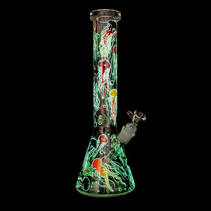 Red Eye Glass® | 15" 7mm Glow in the Dark Jellyfish Water Pipe