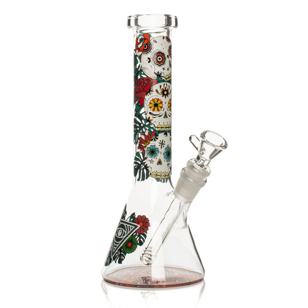 Red Eye Glass® | 10" Sugar Skull Glow-in-the-Dark Water Pipe