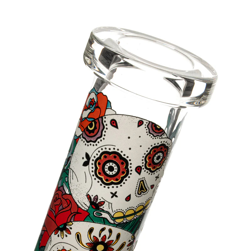 Red Eye Glass® | 10" Sugar Skull Glow-in-the-Dark Water Pipe