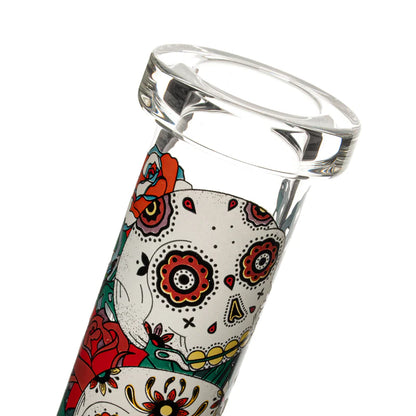 Red Eye Glass® | 10" Sugar Skull Glow-in-the-Dark Water Pipe