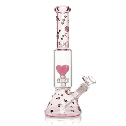 Red Eye Glass® | 12" Dual Chamber Floating Heart Water Pipe
