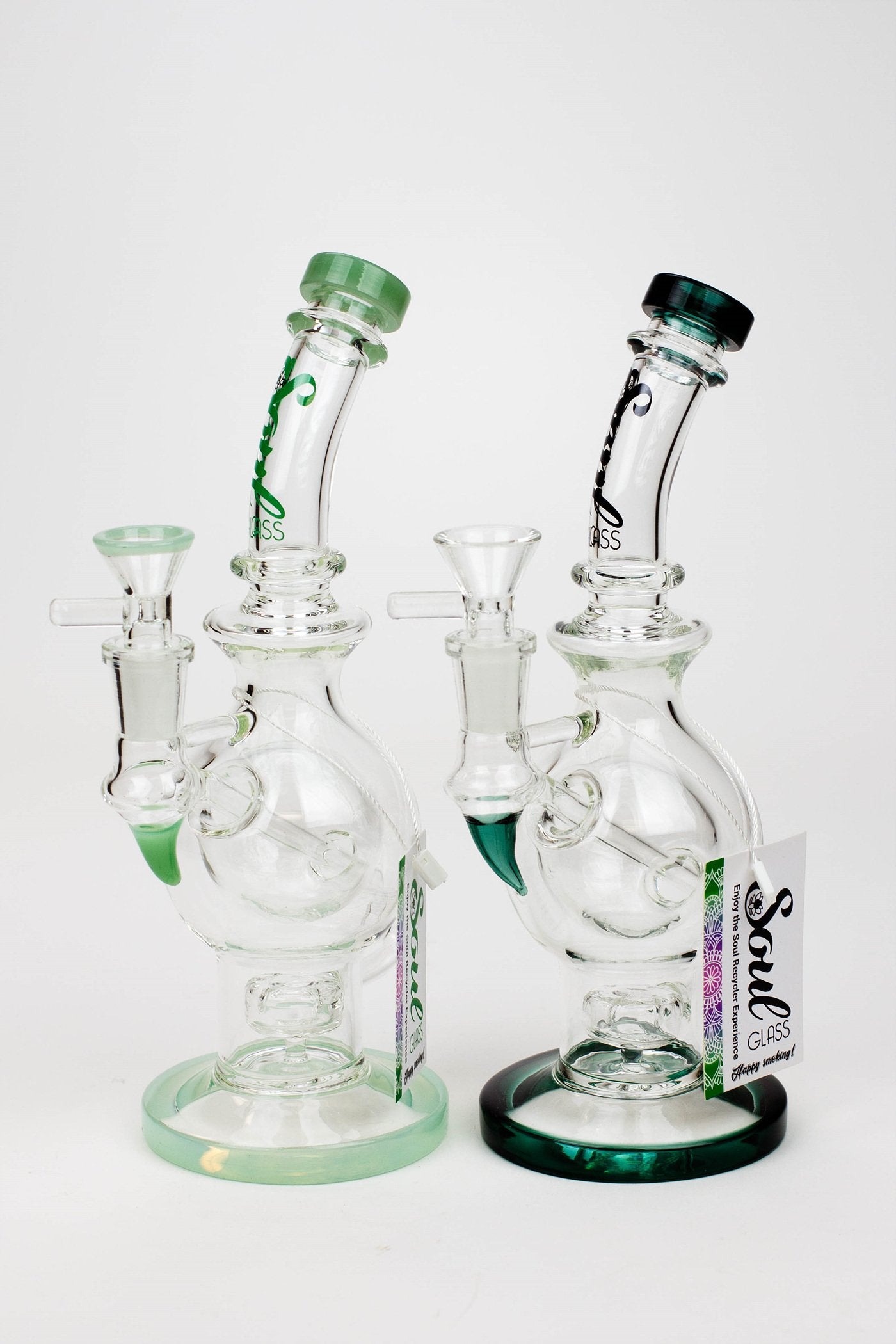 9.5" SOUL Glass 2-in-1 double glass sphere recycler