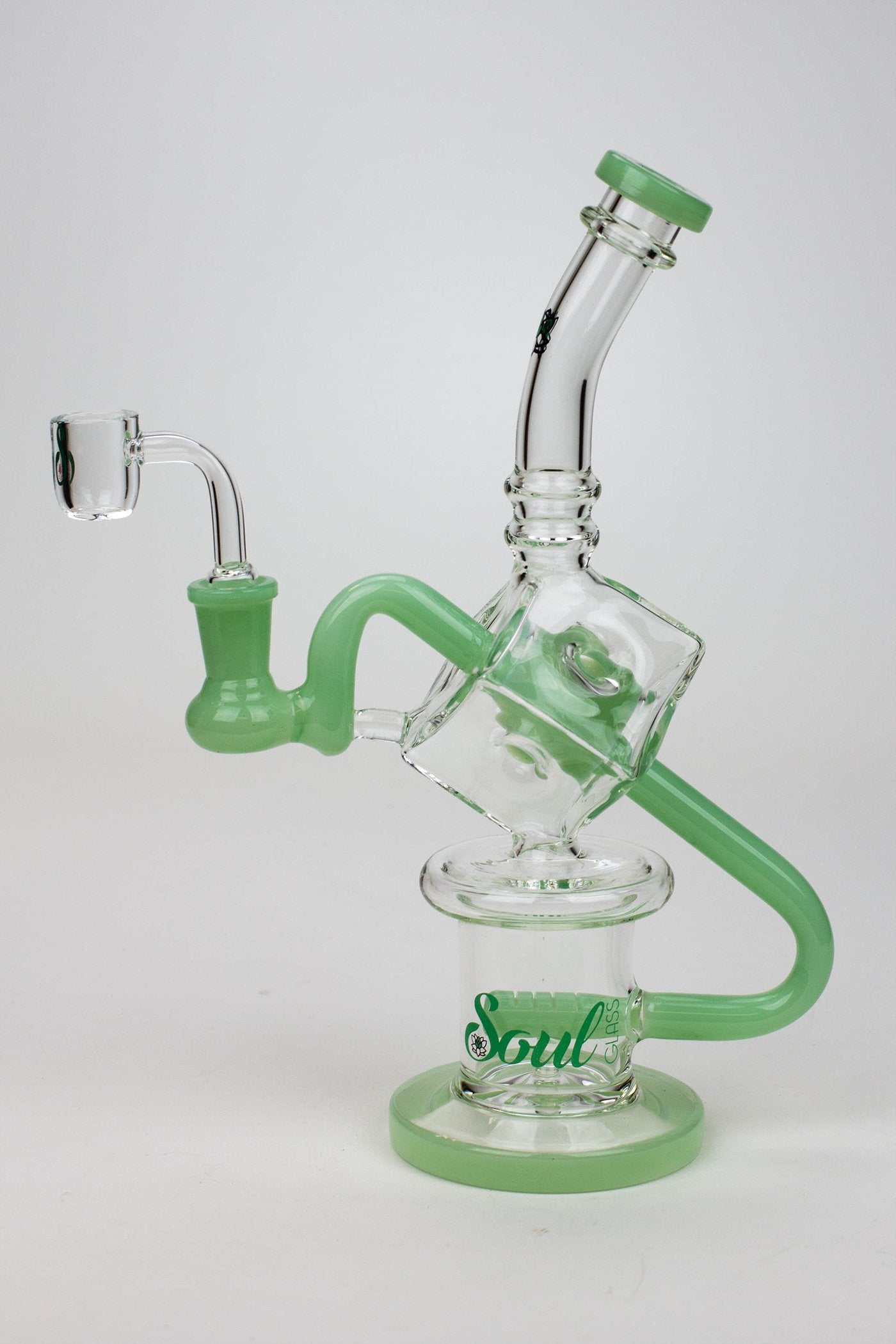9" SOUL Glass 2-in-1 cube recycler bong