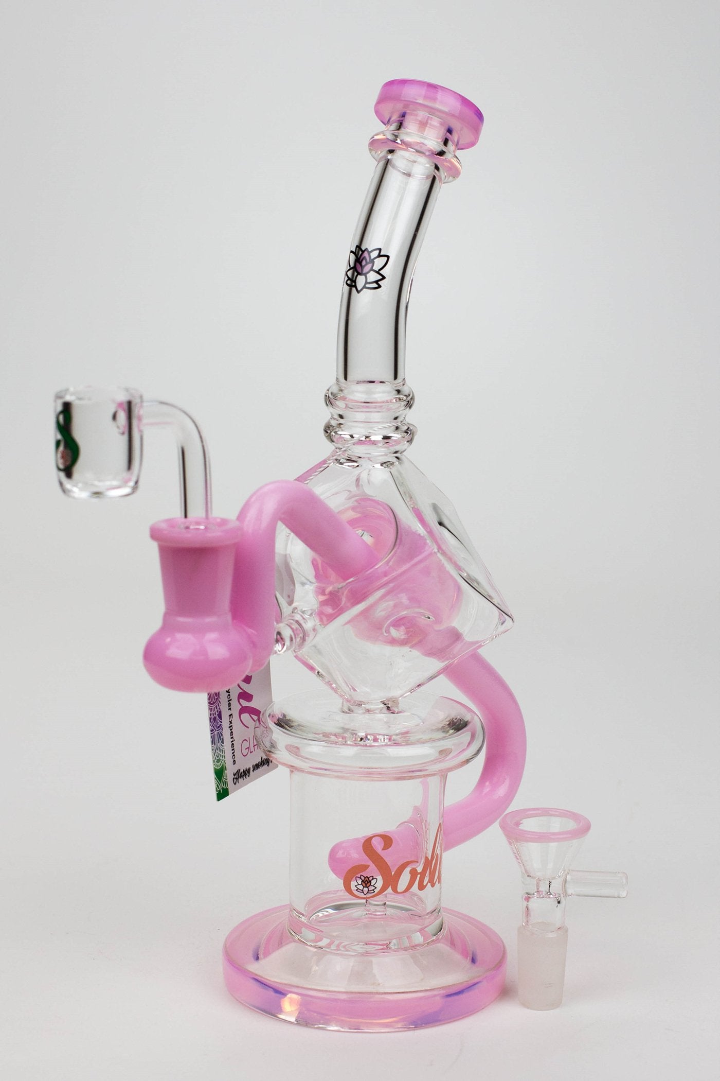 9" SOUL Glass 2-in-1 cube recycler bong