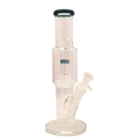 12″ Straight Tube Glass Bong Tire Percolator with Inline Ash Catcher