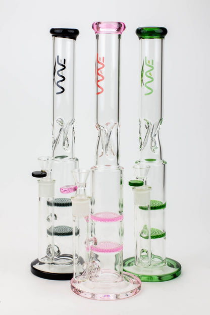 15" WAVE Dual honeycomb glass Bong [W2]
