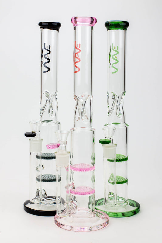 15" WAVE Dual honeycomb glass Bong