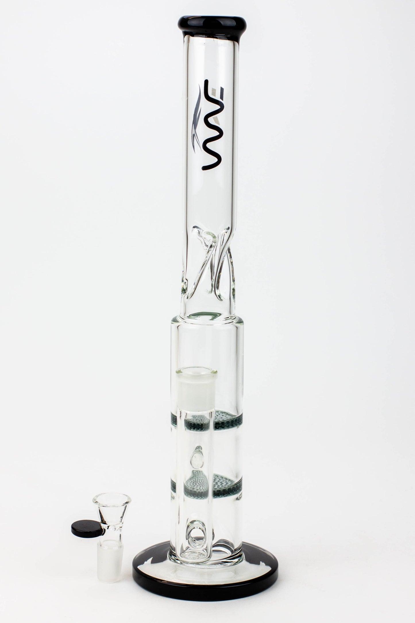 15" WAVE Dual honeycomb glass Bong [W2]