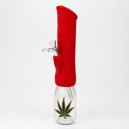 12" Silicone water bong with glass base [WP009]