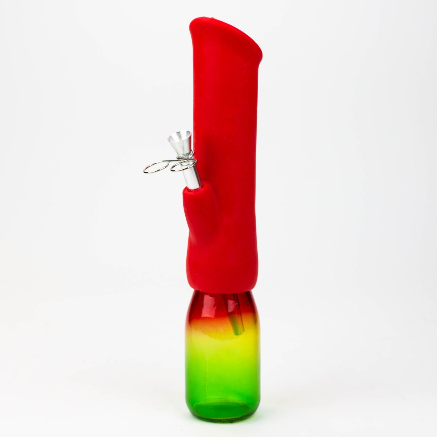 12" Silicone water bong with glass base [WP009A]