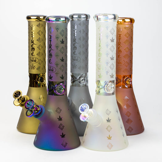 13" XTREME Glass / 7 mm / Sandblast Electroplated Glass beaker Bong
