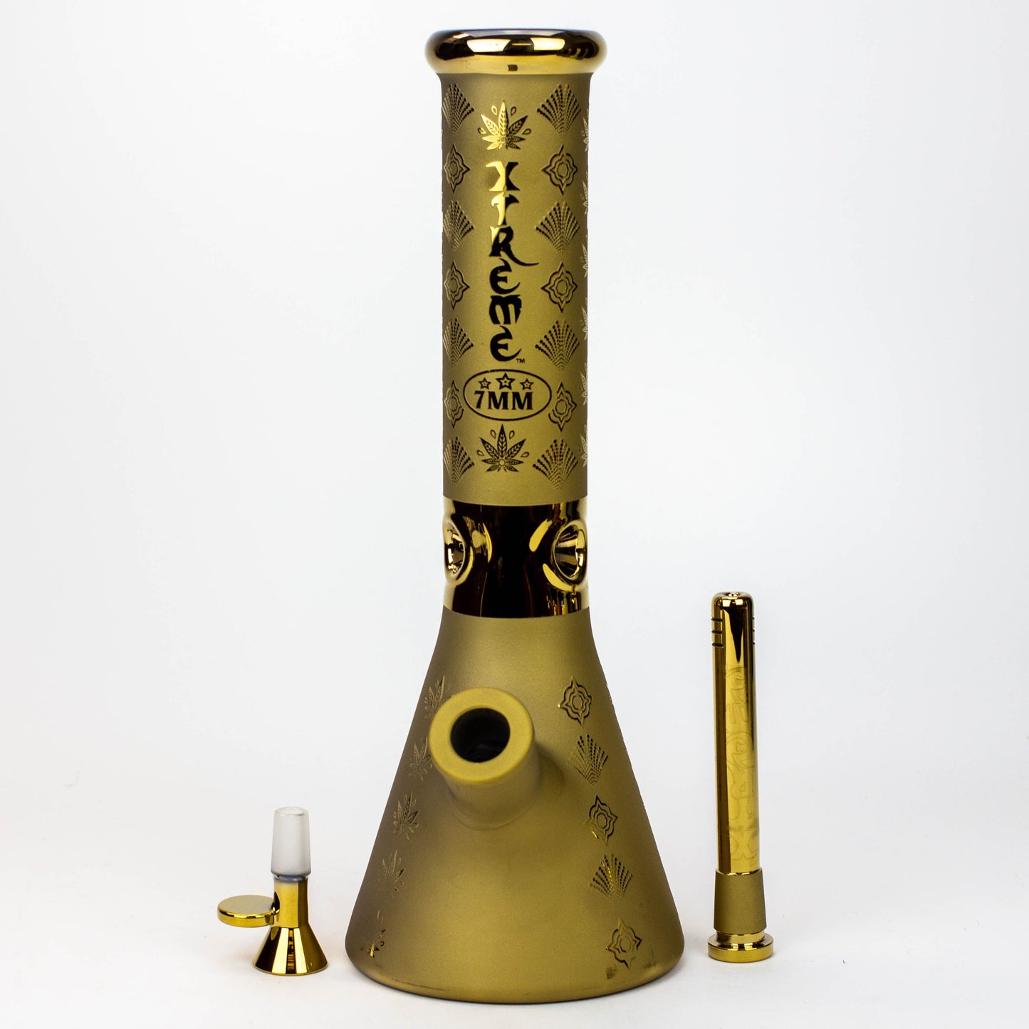 13" XTREME Glass / 7 mm / Sandblast Electroplated Glass beaker Bong [XTR-M209]