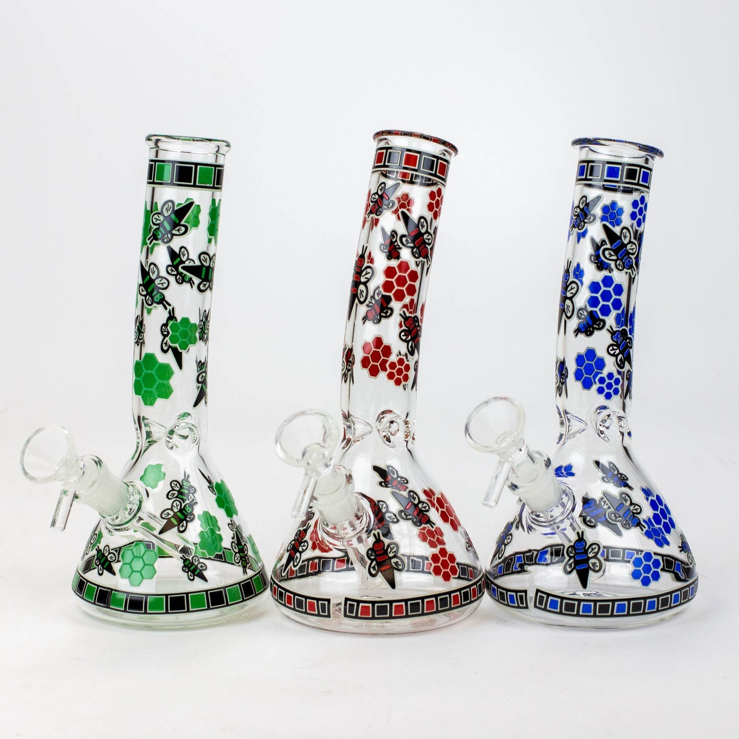 8" Glow in the dark glass bong [XTR1075]