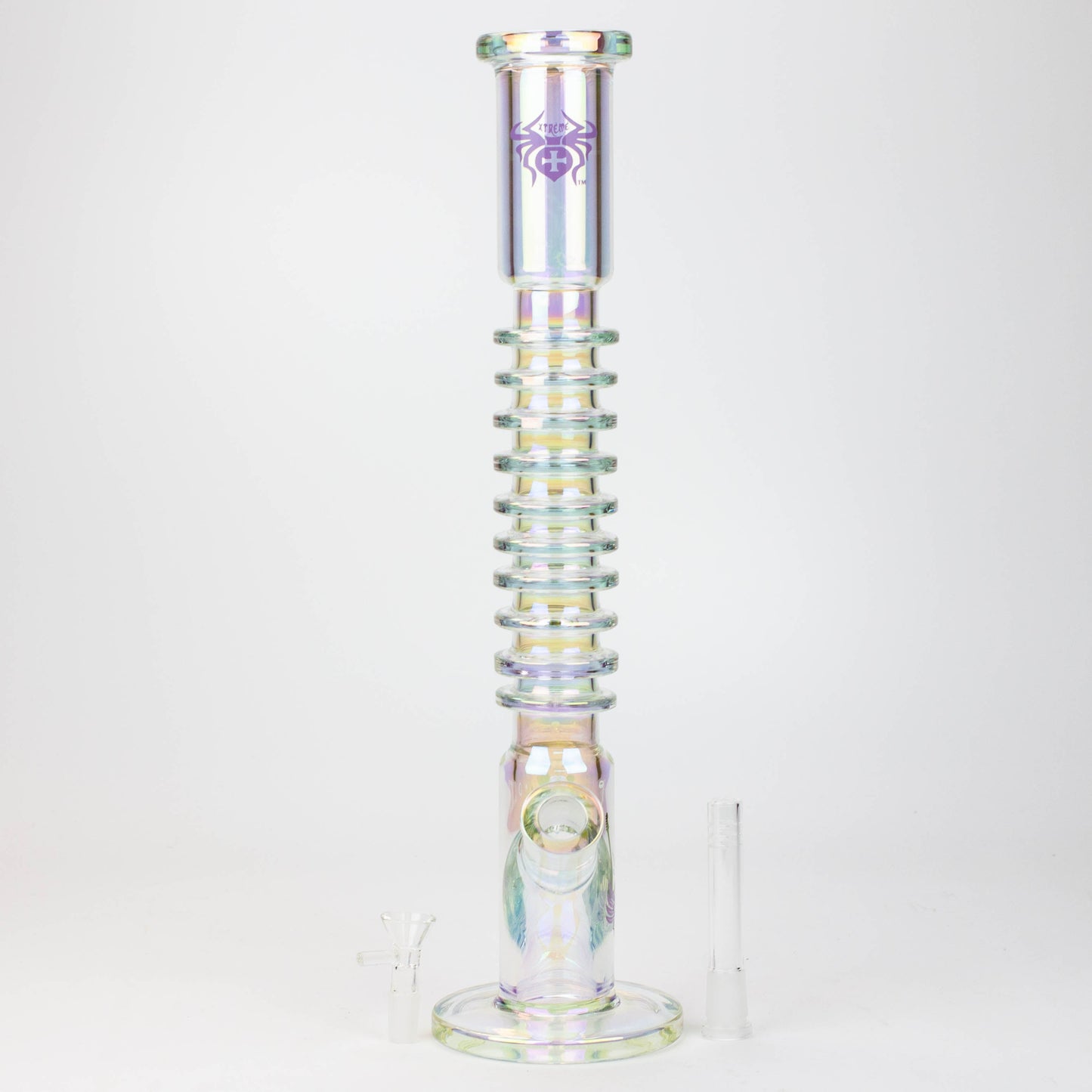 17" XTREME / 7 mm / Rock & Roll Electroplated Tube glass water bong [XTR5006]