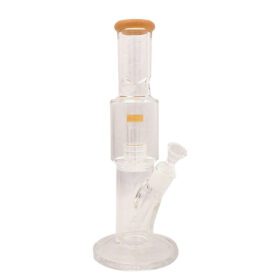12″ Straight Tube Glass Bong Tire Percolator with Inline Ash Catcher