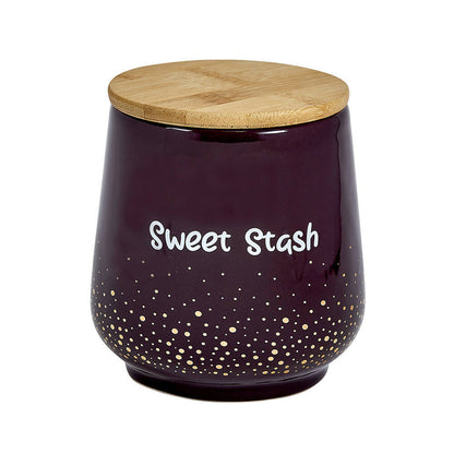 DELUXE CANISTER STASH JAR - GOLD DOTS - SWEET STASH