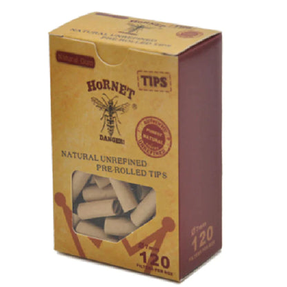 HORNET Unbleached Pre-Rolled Tips, Unrefined and Raw Cigarette Filters_0