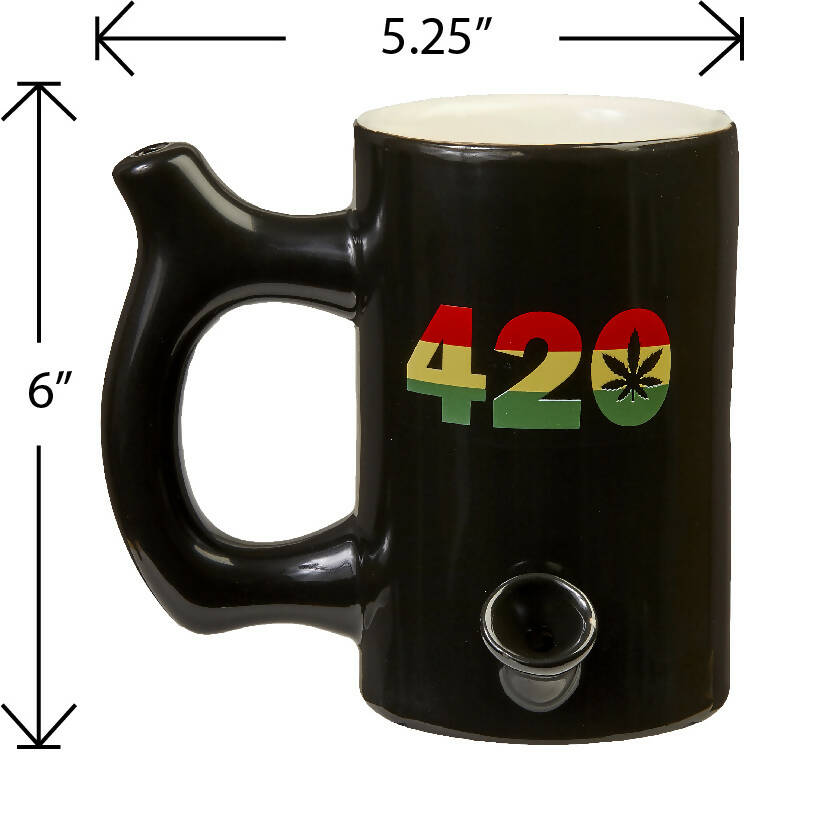 420 Mug - Black Mug with Rasta Colors_1