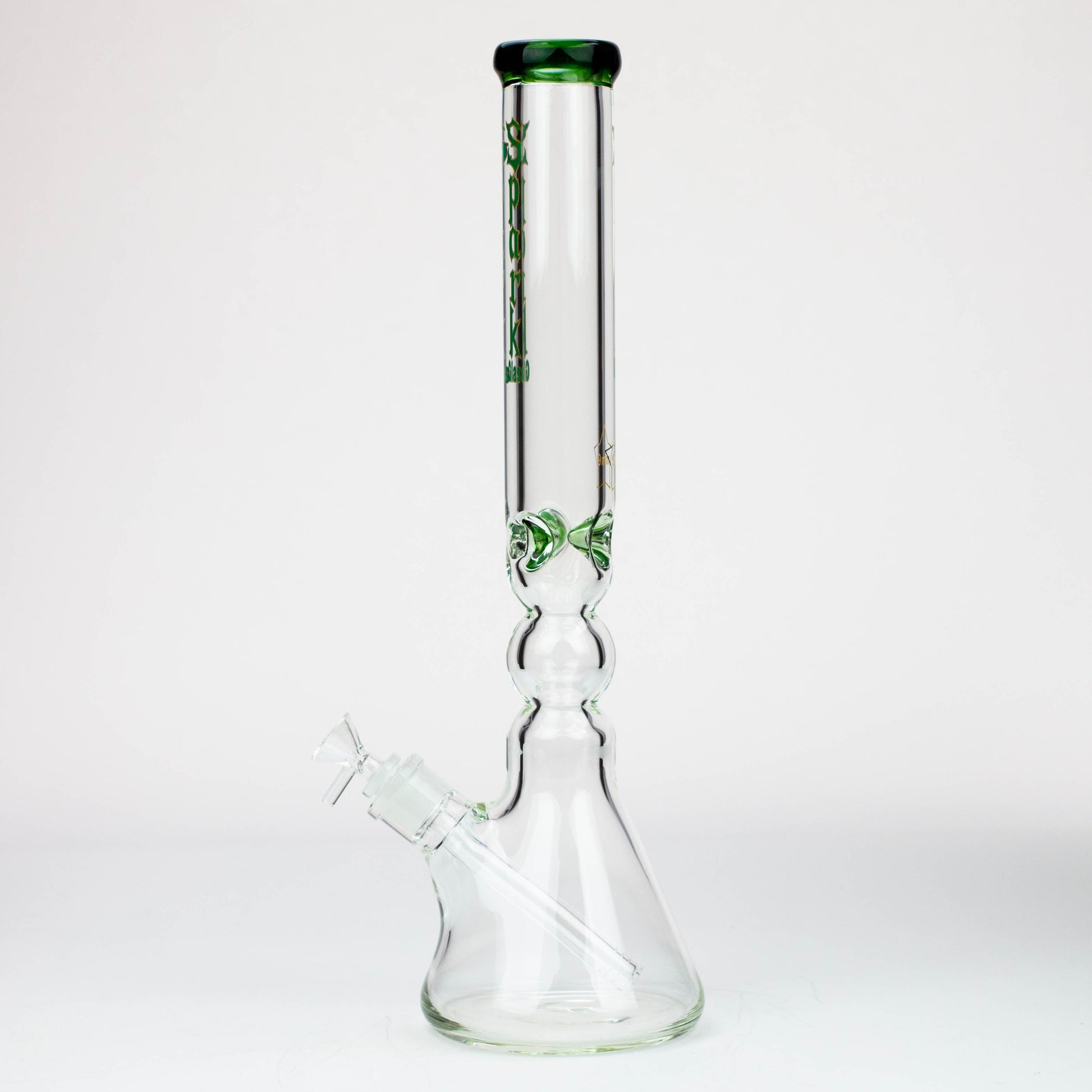 17.5" Spark 9 mm curbed tube glass water bong_12