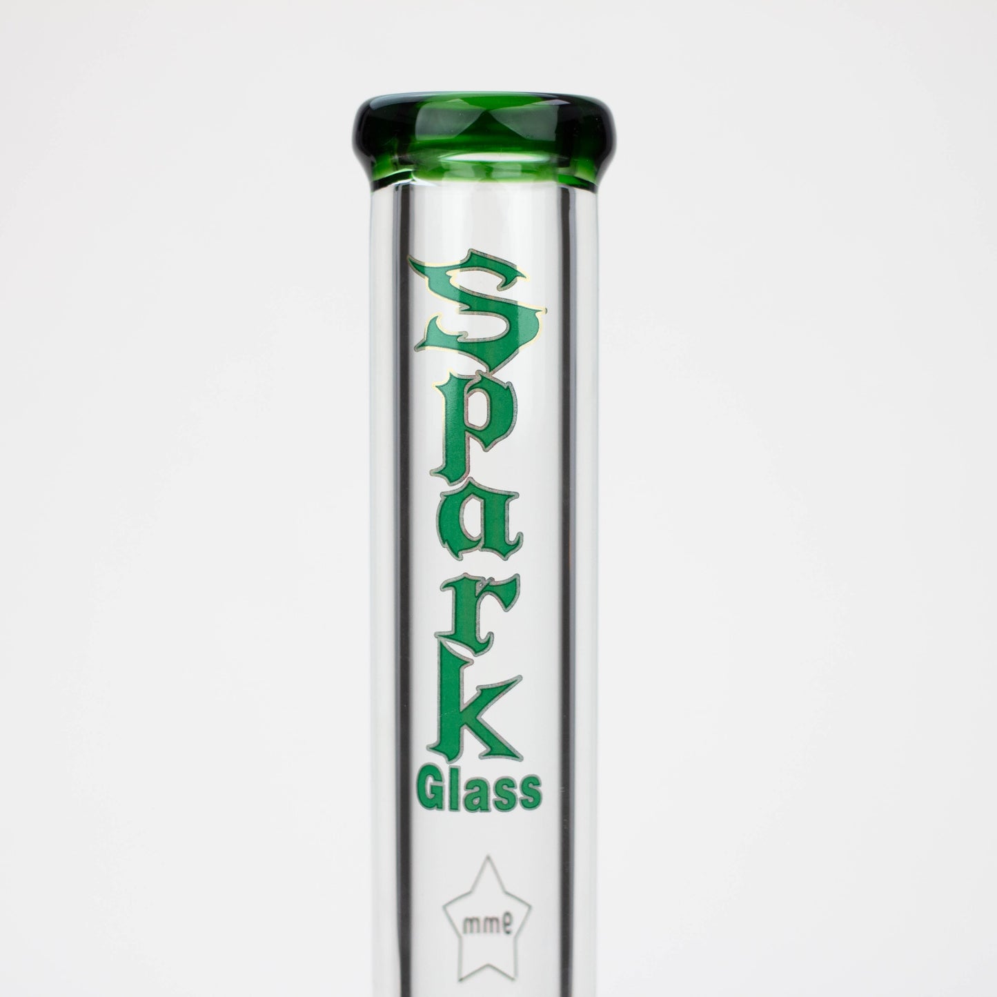 17.5" Spark 9 mm curbed tube glass water bong_14