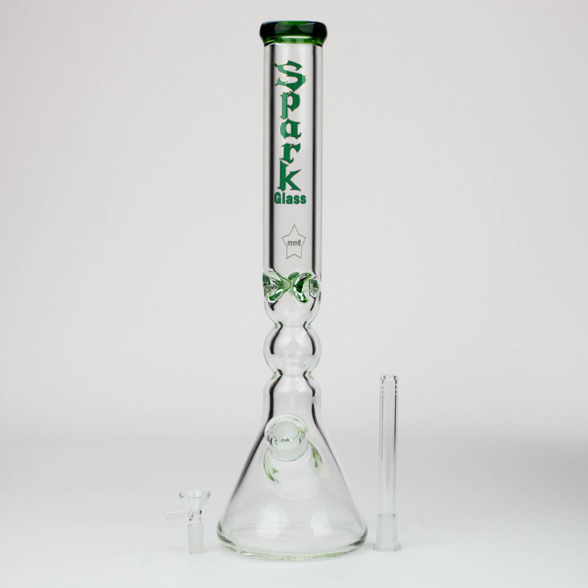 17.5" Spark 9 mm curbed tube glass water bong_6