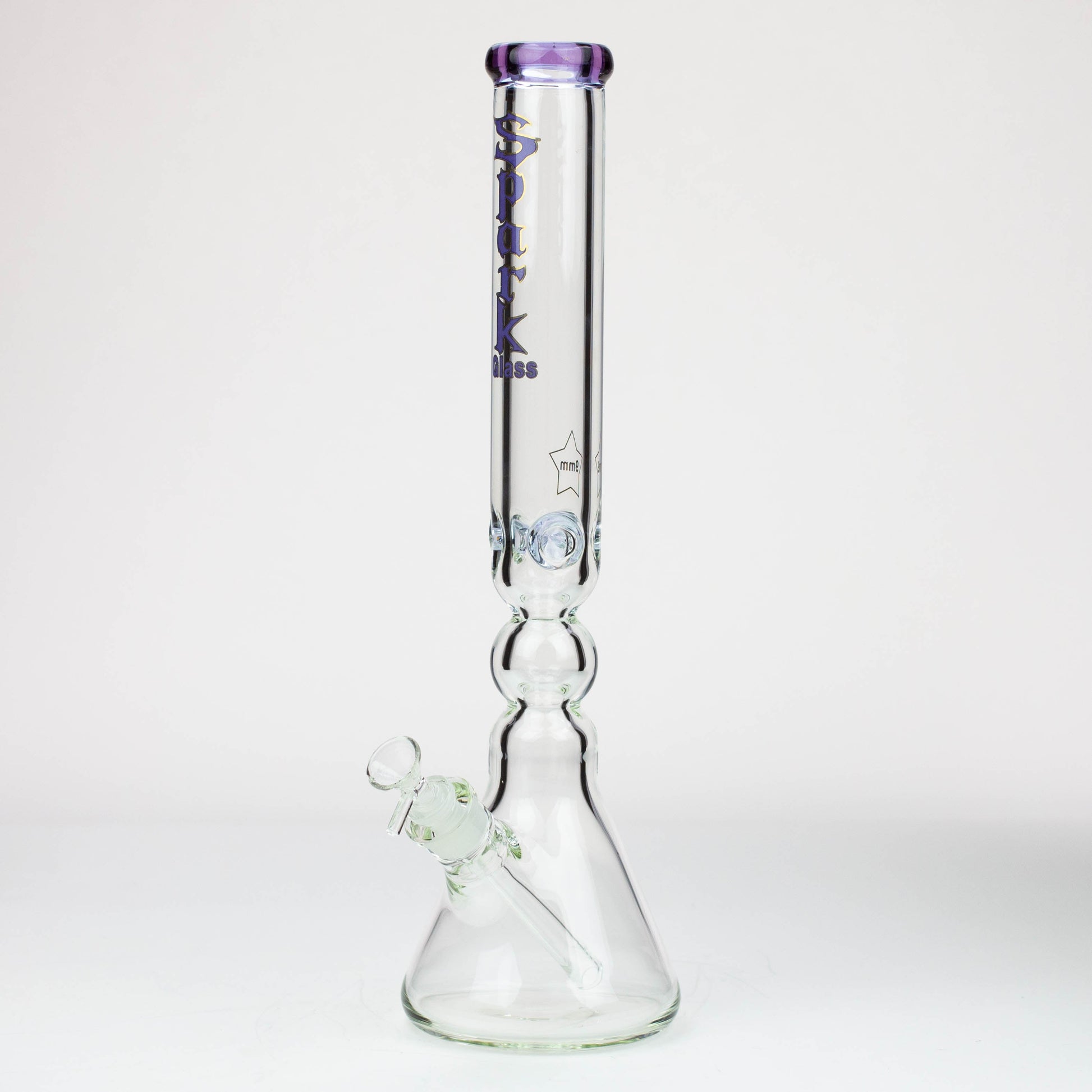 17.5" Spark 9 mm curbed tube glass water bong_7
