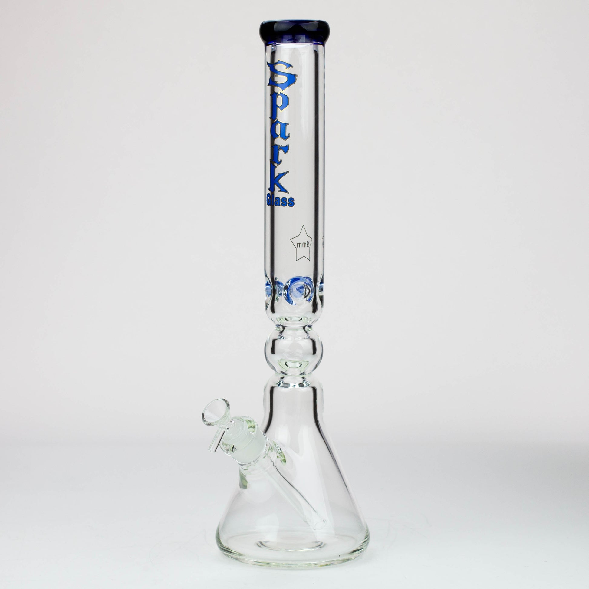 17.5" Spark 9 mm curbed tube glass water bong_8