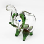 5" Standing elephant clear glass hand pipe_2
