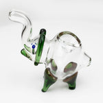 5" Standing elephant clear glass hand pipe_3