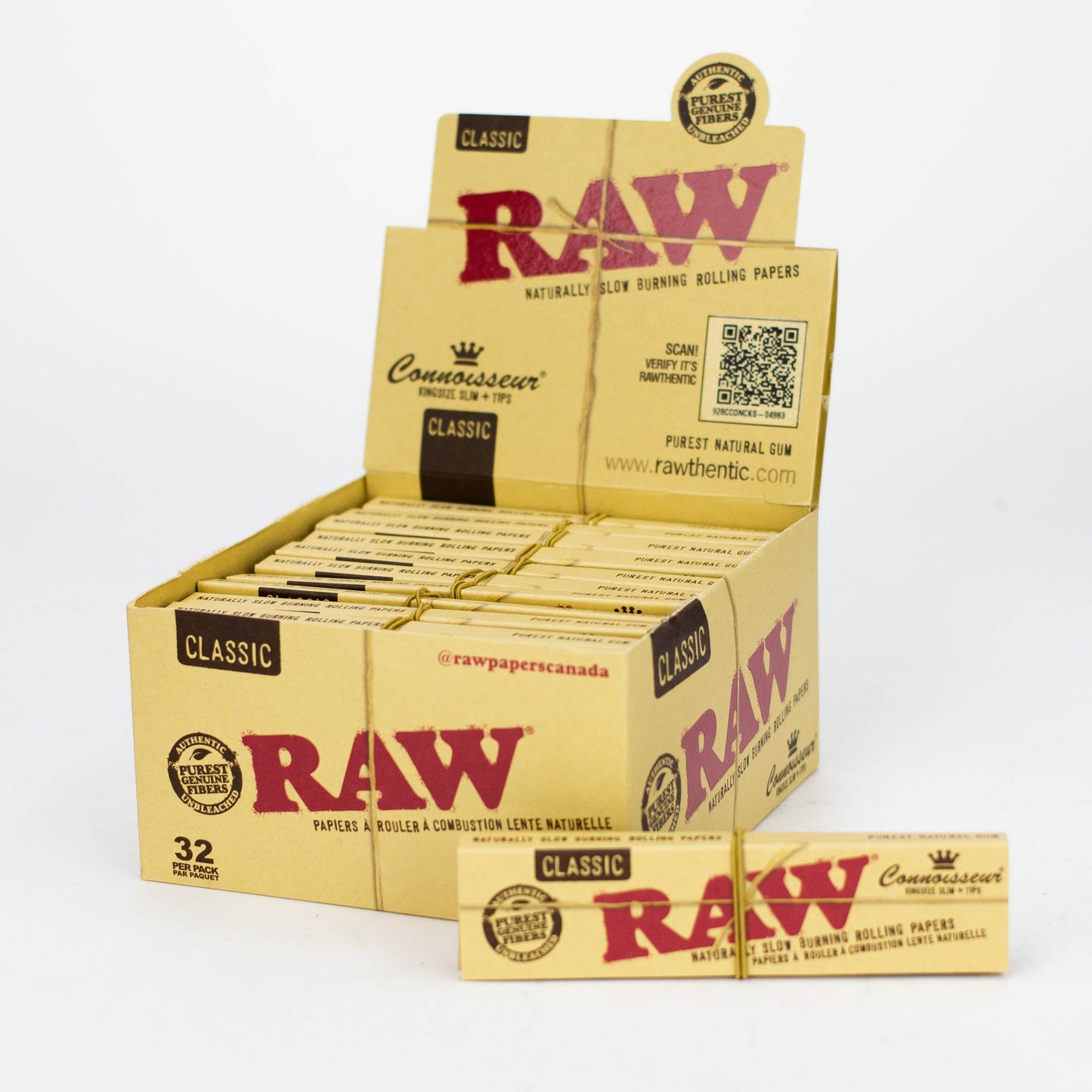 RAW Classic Connoisseur King Rolling Paper w/Tips_0