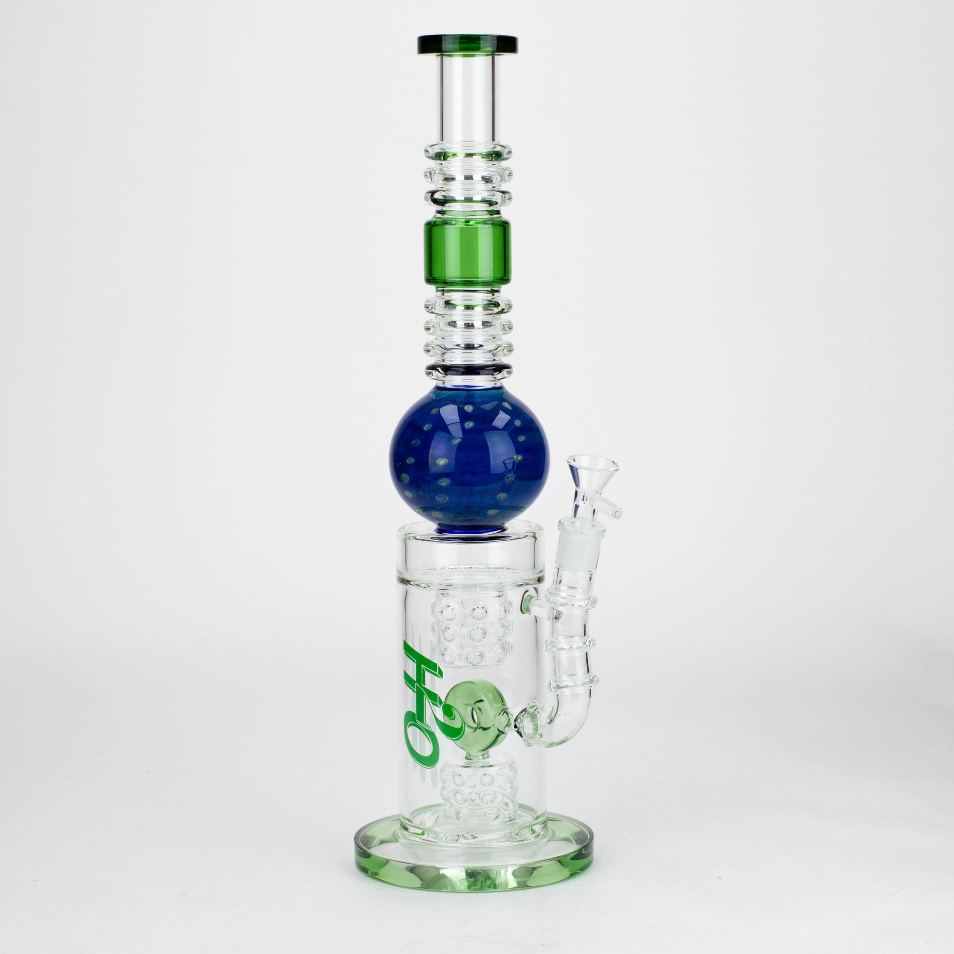 H2O | 15" Gold fumed sphere Glass water bong [H2O-5017]_5
