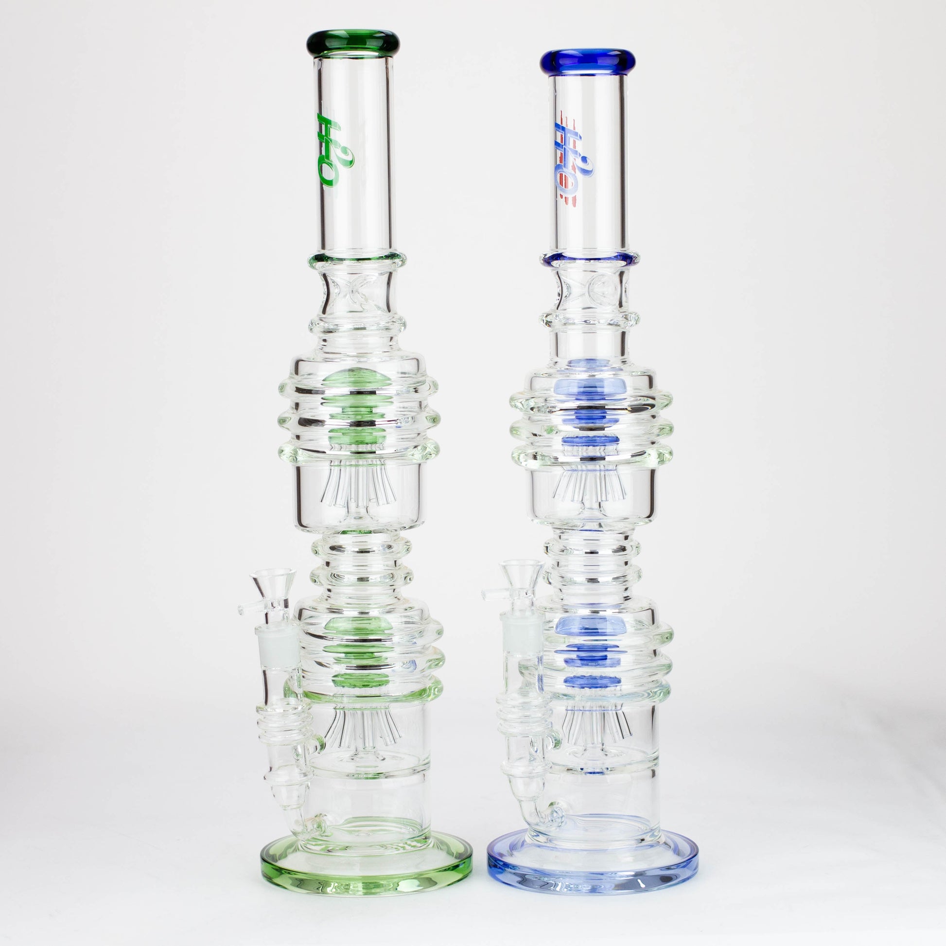 H2O | 21" Dual percolator glass water bong [H2O-5019]_0