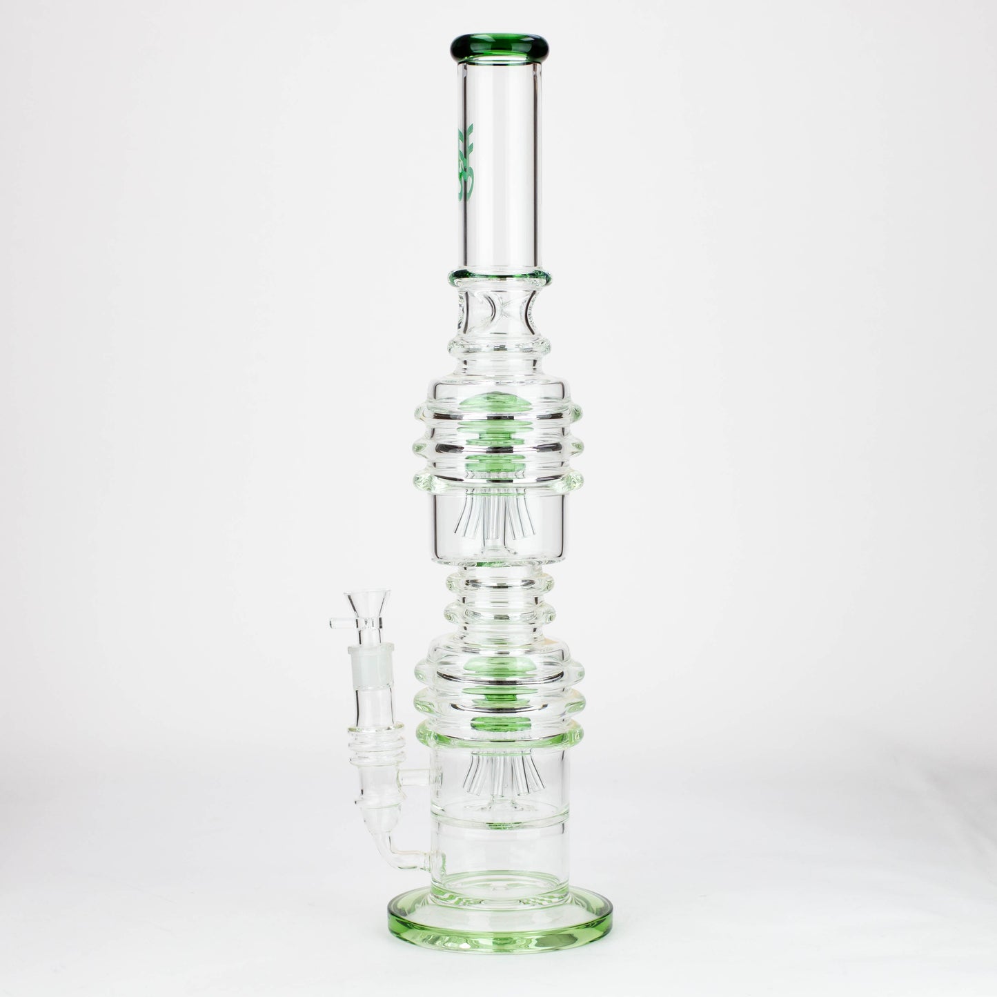 H2O | 21" Dual percolator glass water bong [H2O-5019]_5